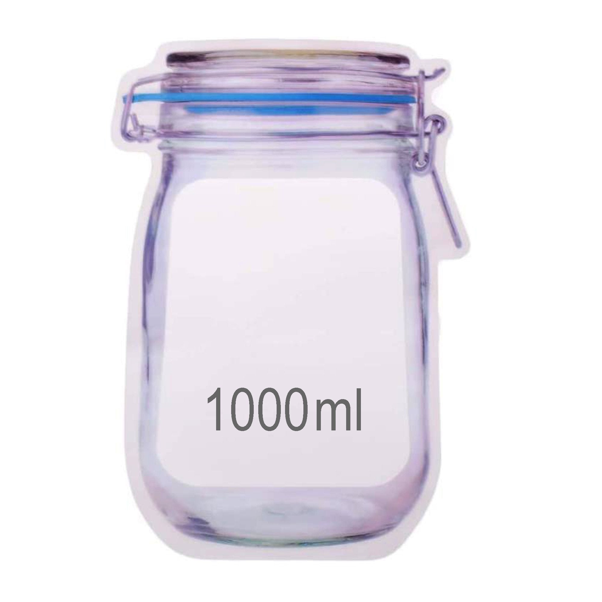 1075 Reusable Airtight Seal Plastic Food Storage Mason Jar Zipper (1000ml) - SkyShopy 1075 Reusable Airtight Seal Plastic Food Storage Mason Jar Zipper (1000ml) - SkyShopy